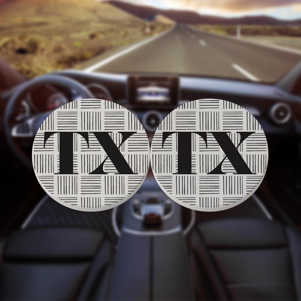 Black and White Abbreviated on White Texas