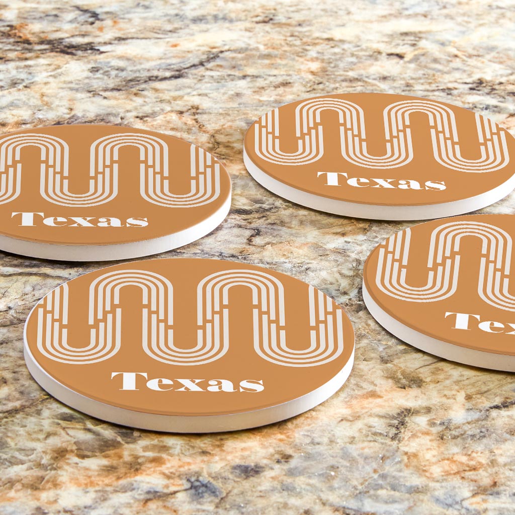 Vintage Groove Yellow Wave Lines Texas