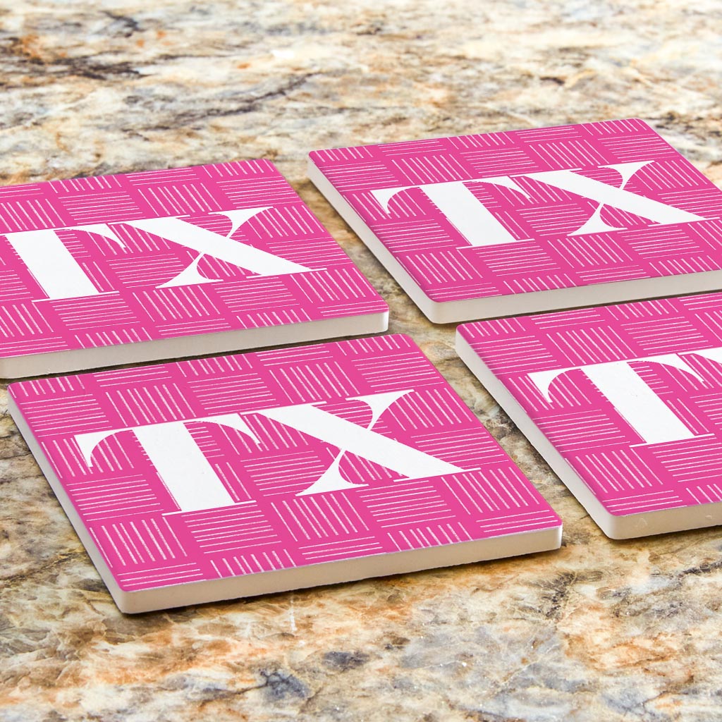 Bright Modern Abbreviated on Pink Texas