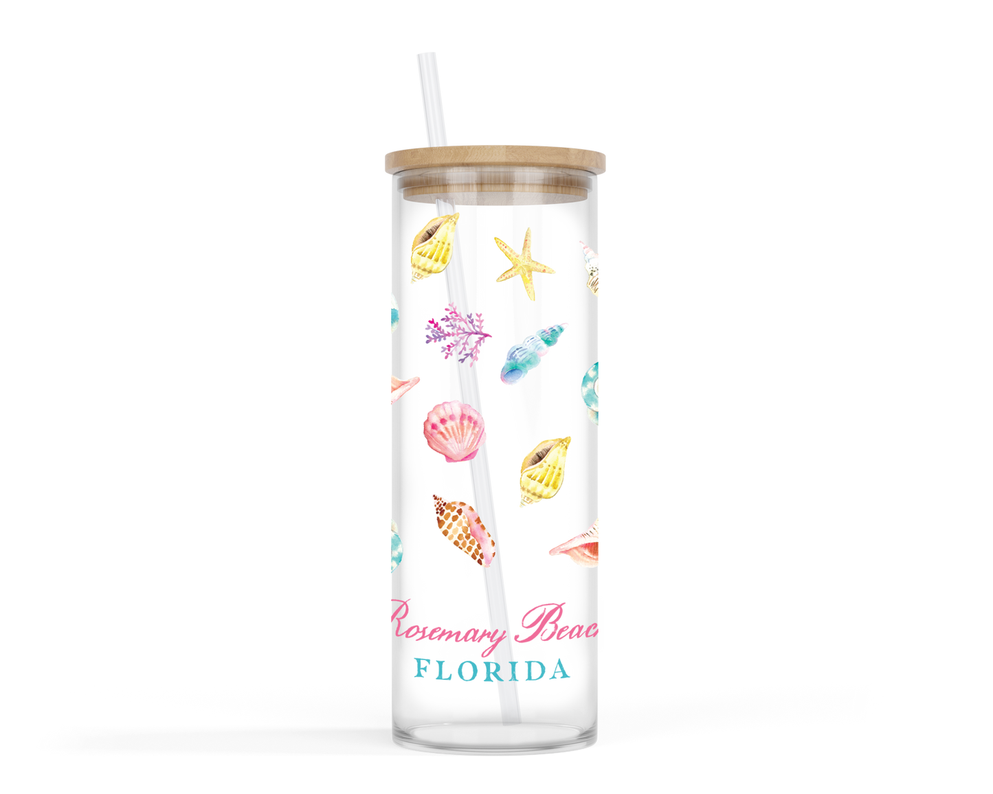 Beach Souvenir, Cold Brew Glass, Custom City/State, Resort