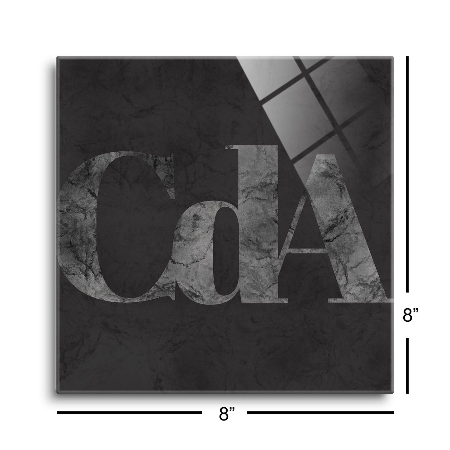 Minimalist B&W Idaho Cda Black Initials | Hi-Def Glass Art | Eaches | Min 2