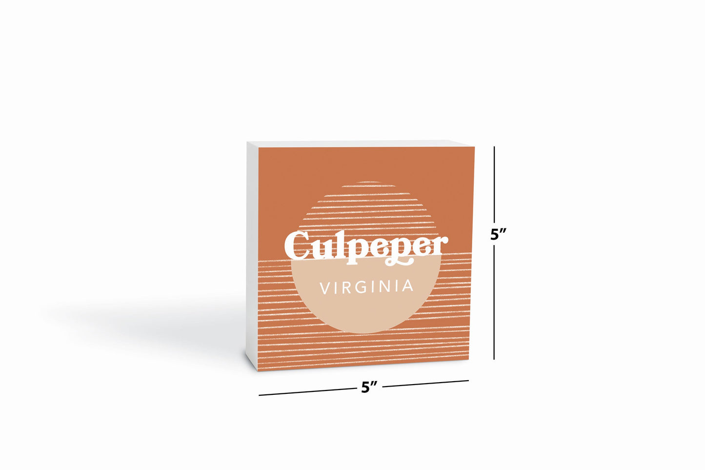 Vintage Groove Half Circle Lines Virginia Culpeper| Wood Block | Eaches | Min 4