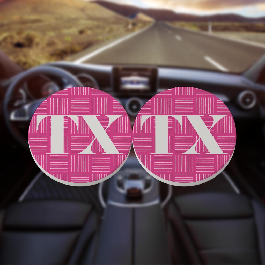 Bright Modern Abbreviated on Pink Texas