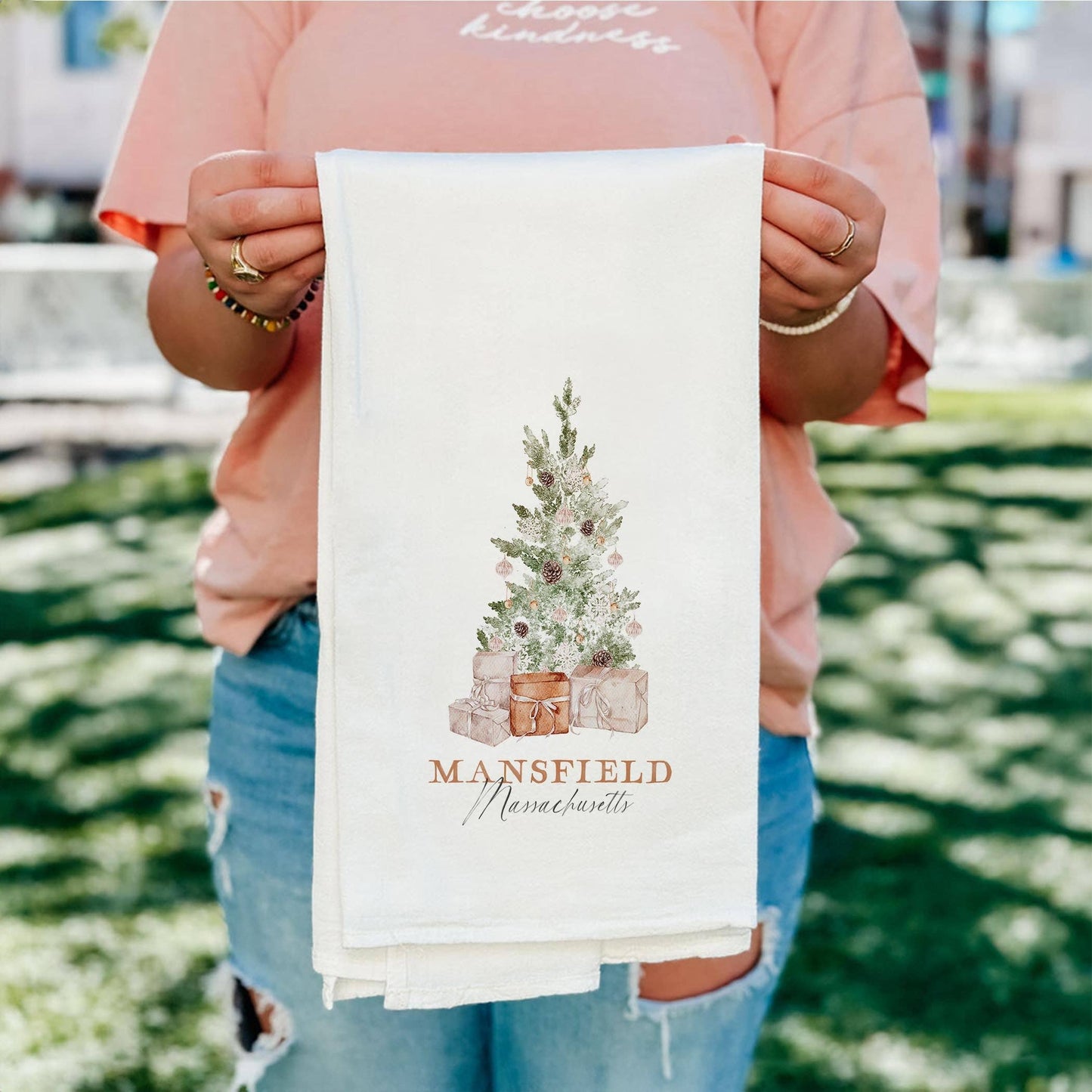 Cotton Tea Towel White Crystal Cottage Mansfield MA