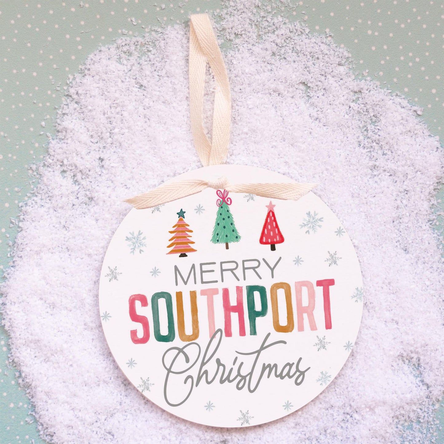 6" Round Ornament-Whimsy Wonderland Bright Southport North Carolina -2
