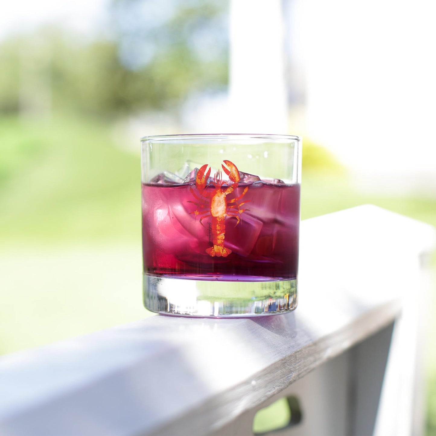 11oz Bourbon Glass-Kennebunkport Maine Orange Lobster