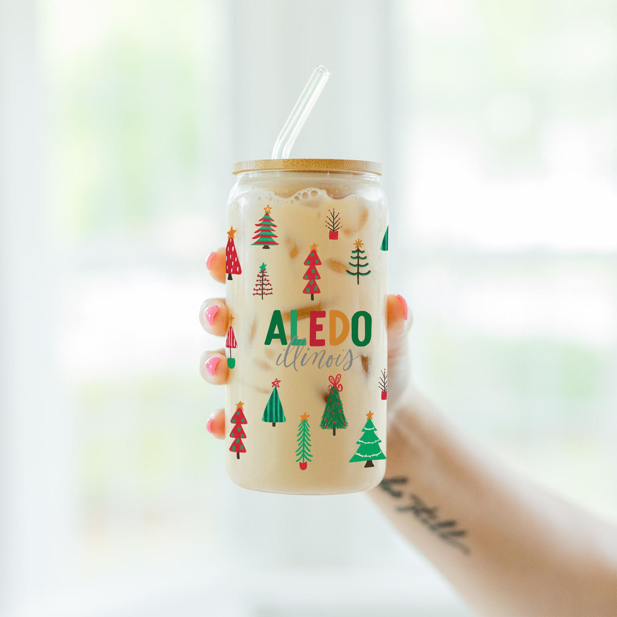 16oz Cold Brew Glass-Whimsy Wonderland Traditional Aledo Illinois -4