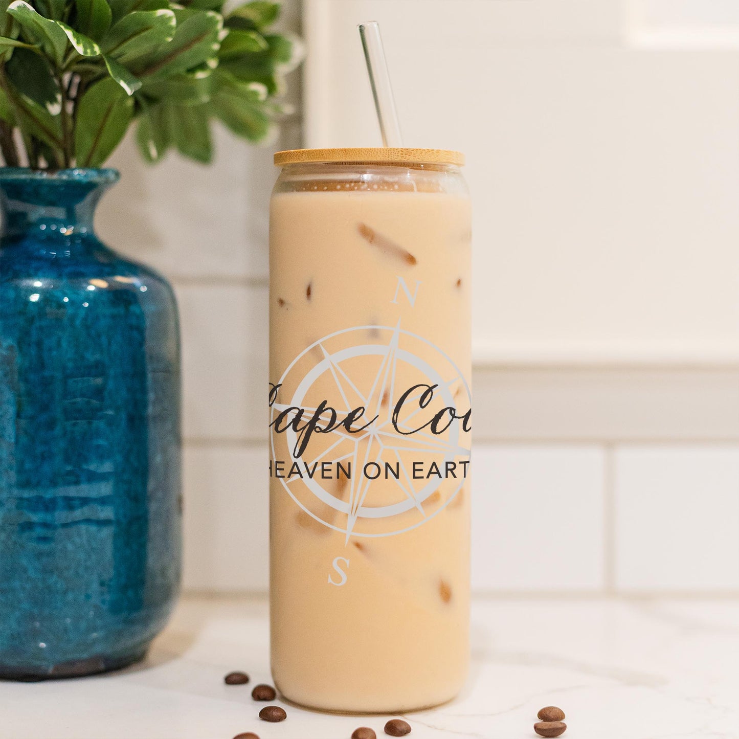 24oz Cold Brew Glass-Cape Cod Heaven On Earth