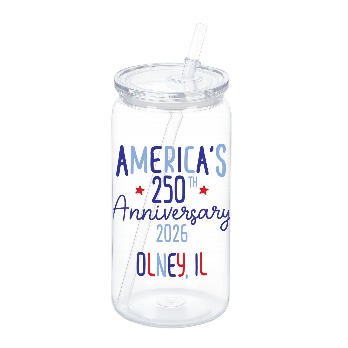 16oz Acrylic Plastic Tumbler-4th of July Olney Illinois -0