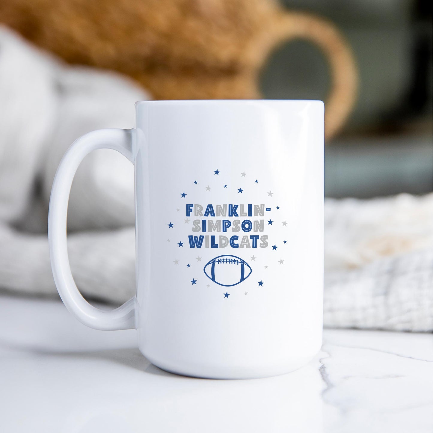 15oz Coffee Mug White-Game Day Stars Franklin-Simpson Wildcats -2