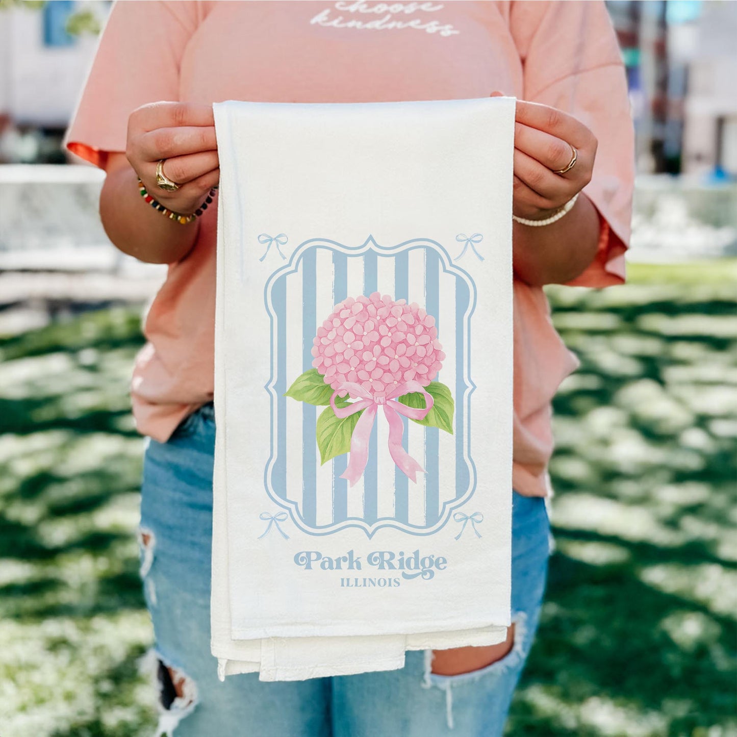 Cotton Tea Towel White-Hydrangea Cottage Park Ridge Illinois -4
