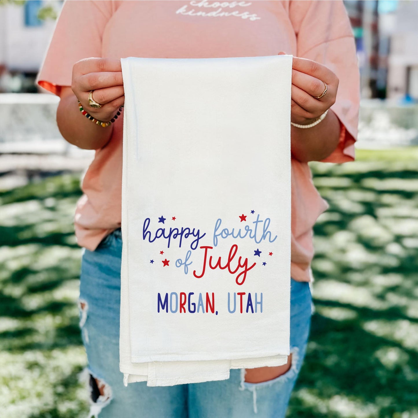 Cotton Tea Towel White-4th Of July Morgan Utah -4