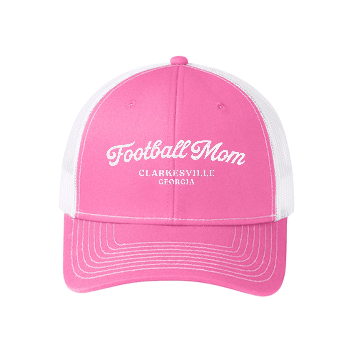 Pink & White Trucker Hat-Football Mom | Custom | Personalize -0