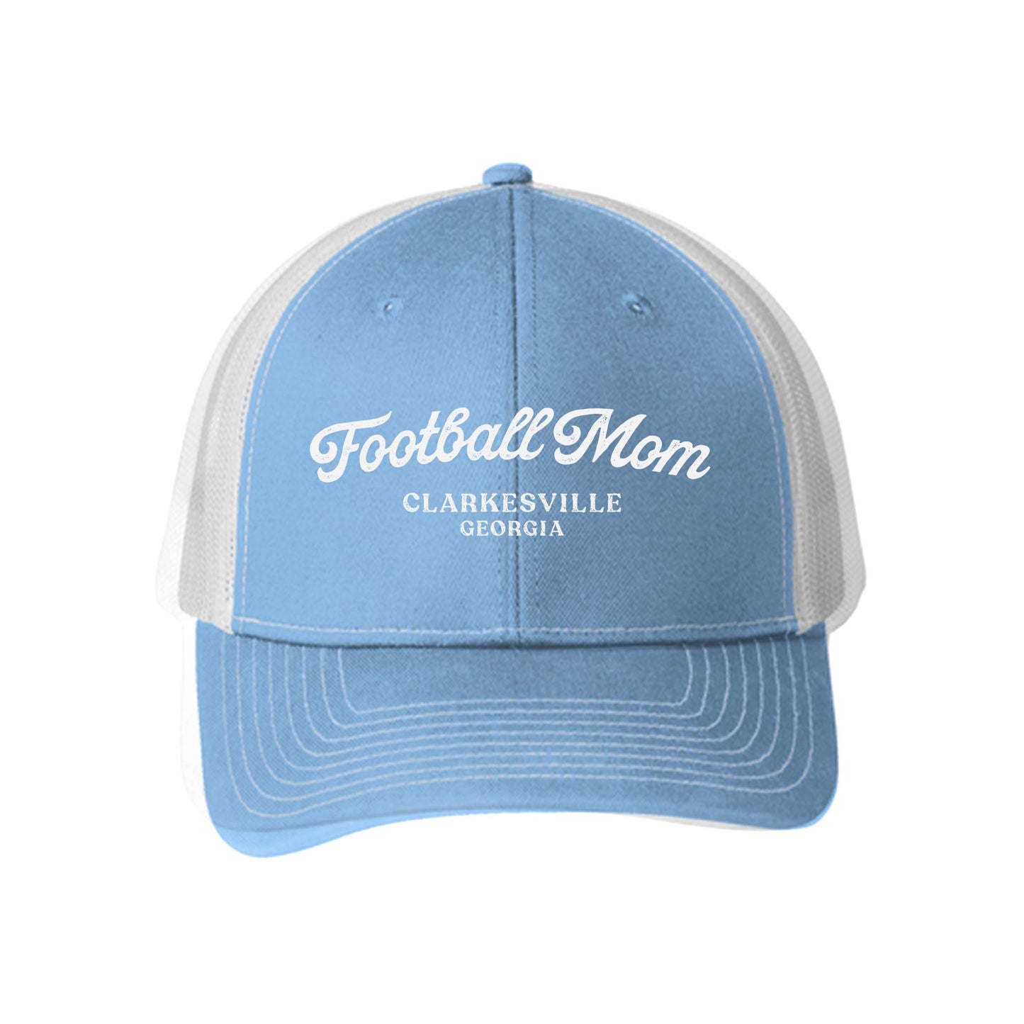 Blue & White Trucker Hat-Football Mom | Custom | Personalize -0