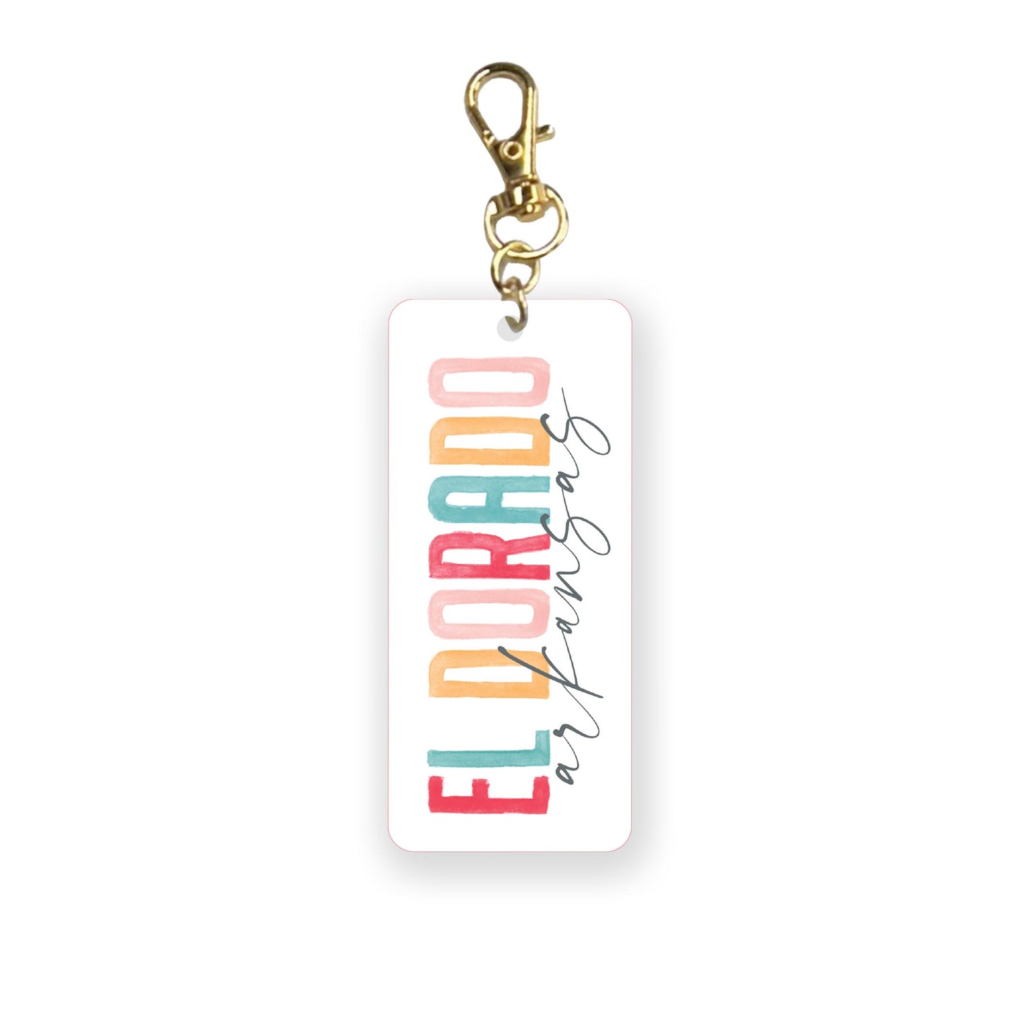 Acrylic Keychain-Watercolor City El Dorado Arkansas -0