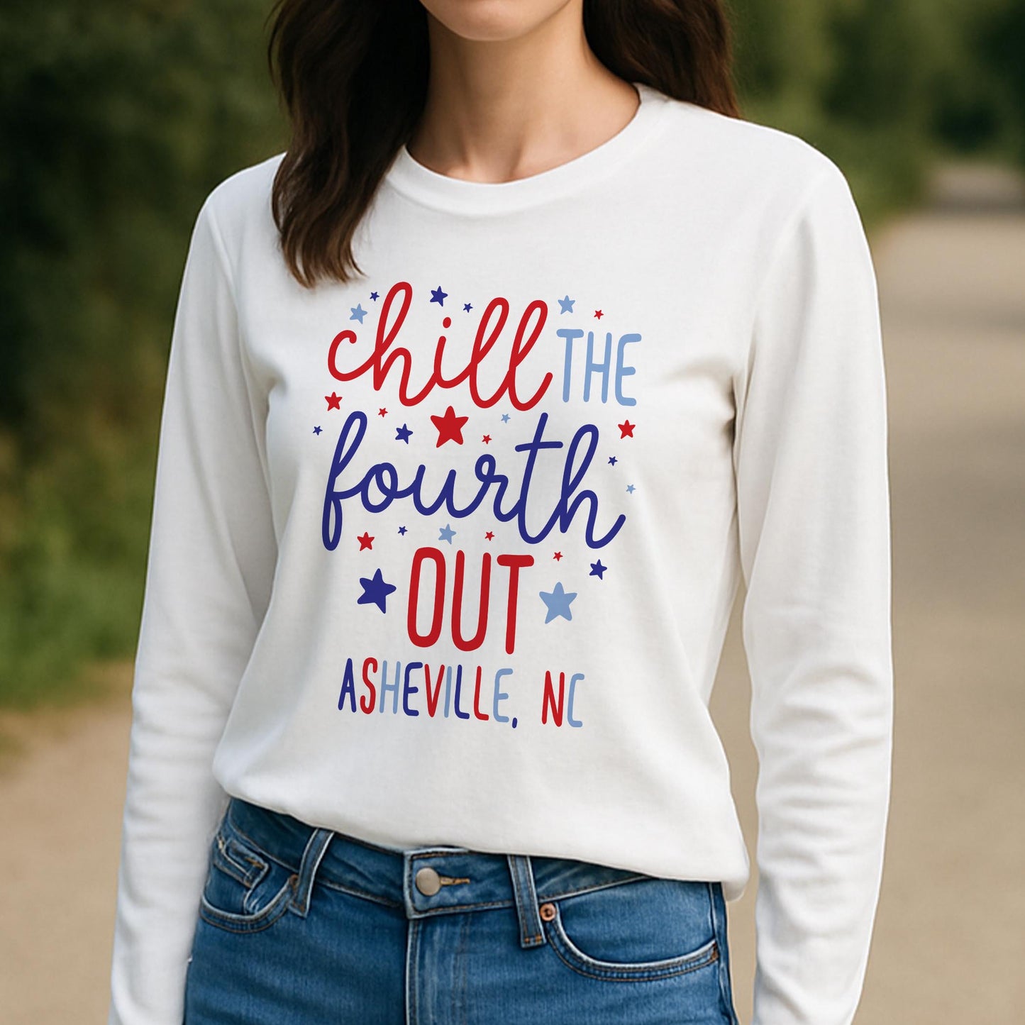 Long Sleeve T-Shirt White-Love+Local 4th of July 250th Anniversary -3