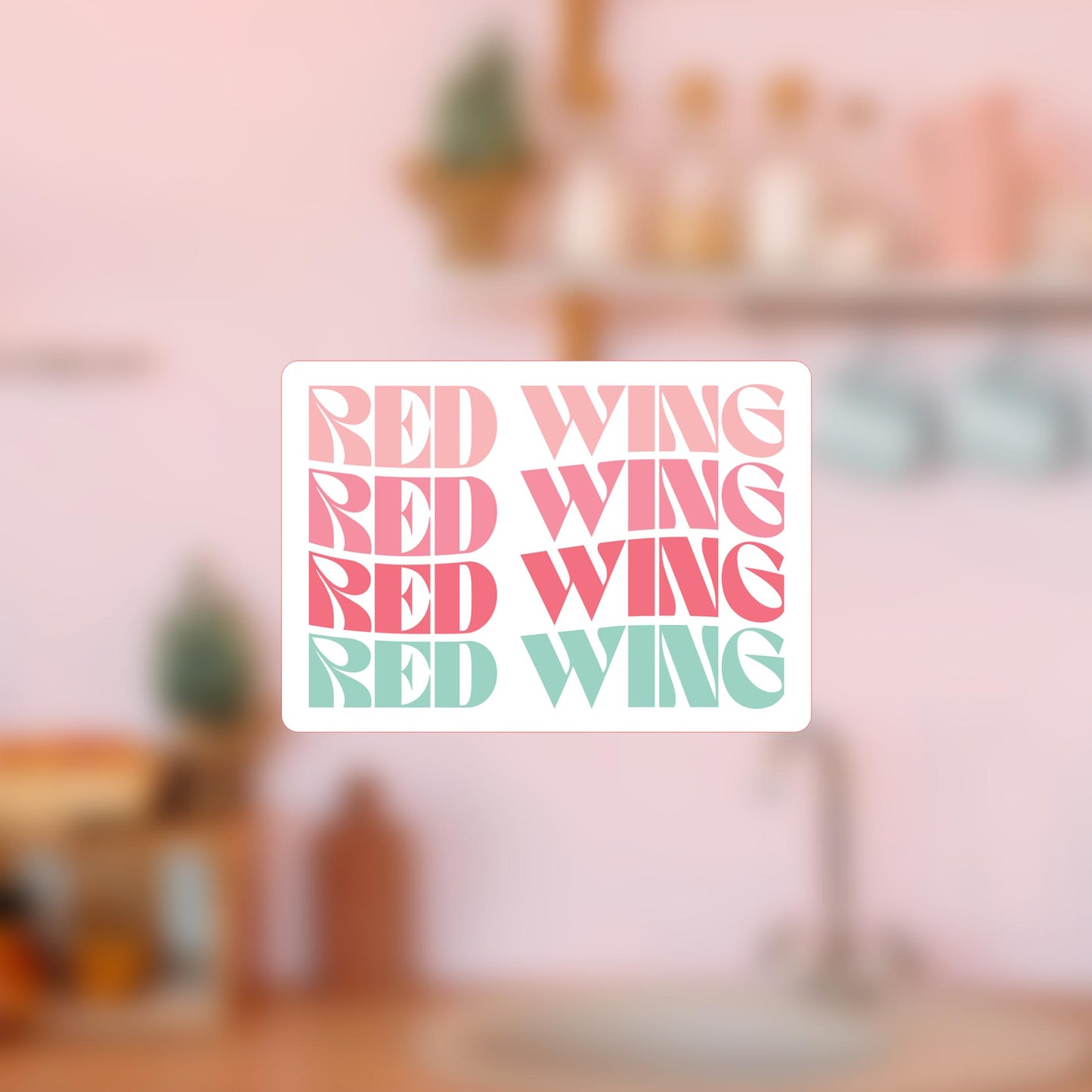 Vinyl Magnet-Retro Wave Red Wing Minnesota -4