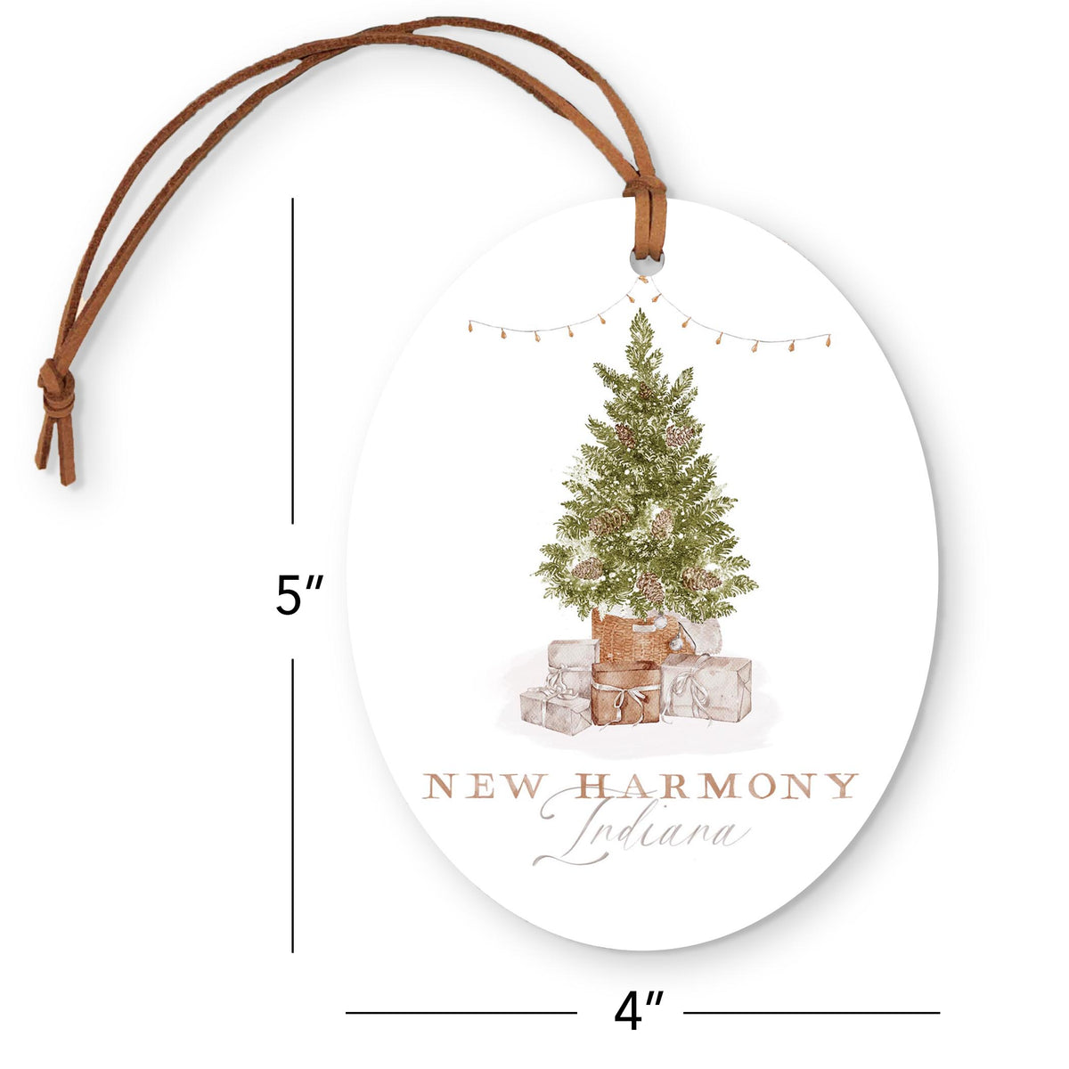 Oval Ornament-Cottage Tree New Harmony Indiana -4