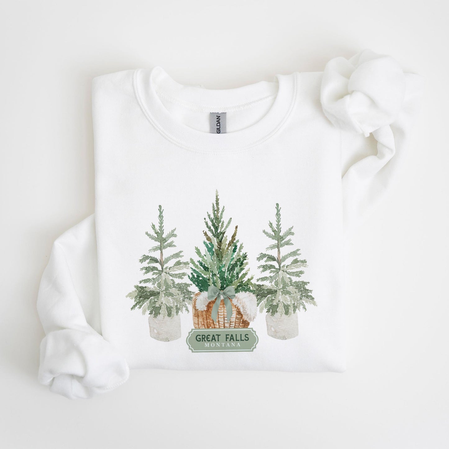 Gildan Sweatshirt White-Love+Local Woodland -4
