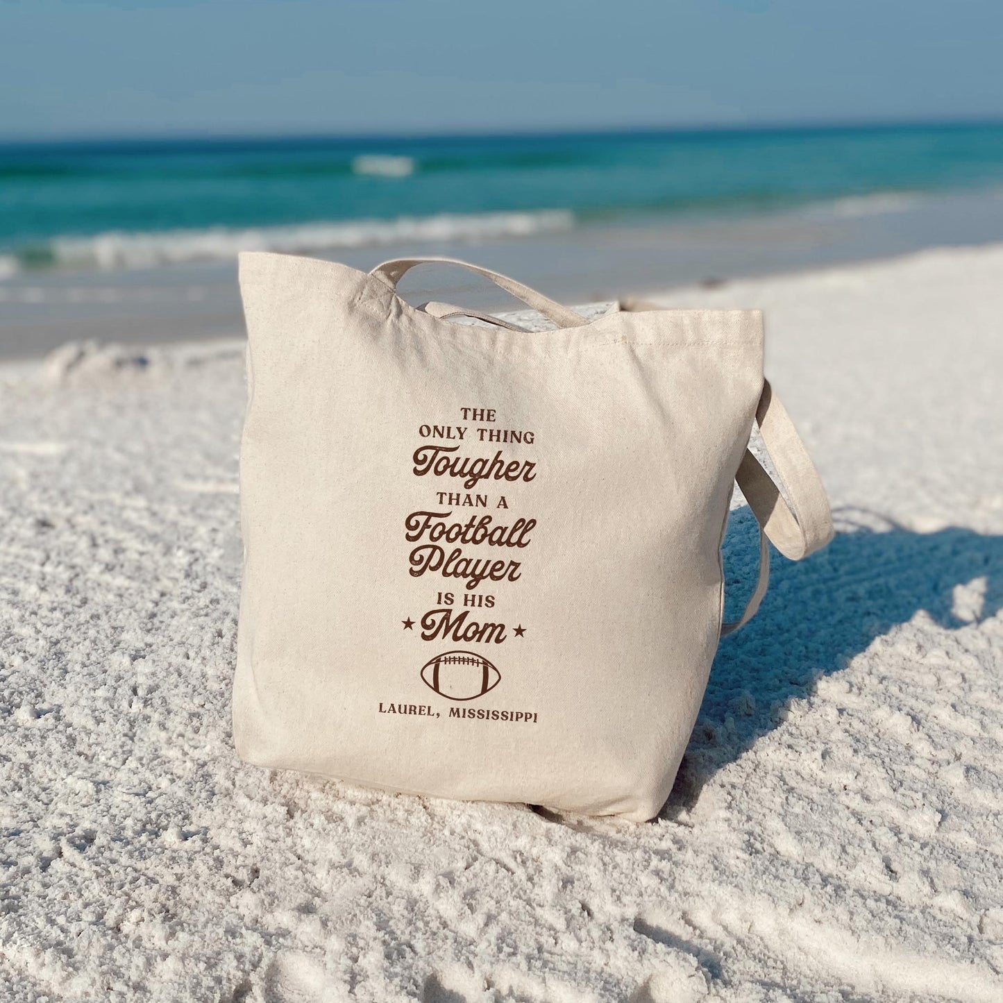 Tote Bag Natural Canvas-Football Mom | Custom | Personalize -3