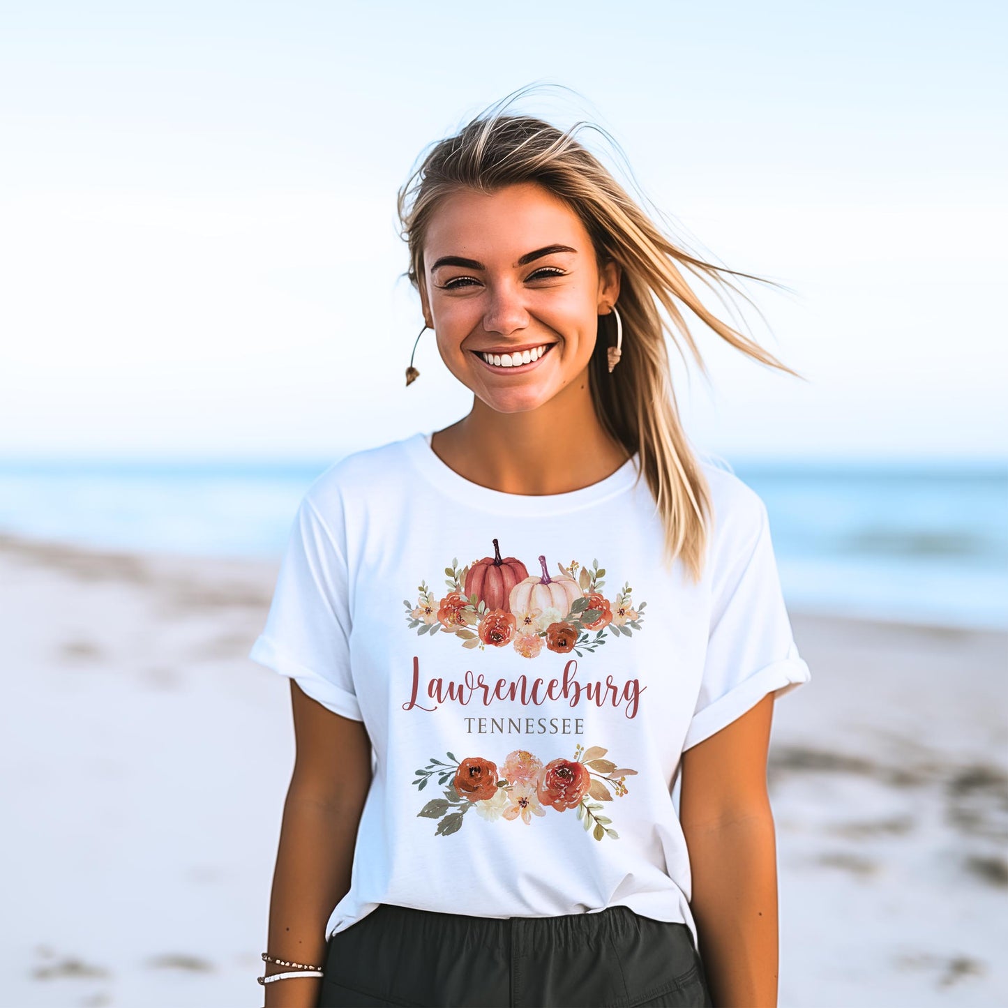 Bella Canvas T-Shirt White-Fall & Harvest Lawrenceburg Tennessee