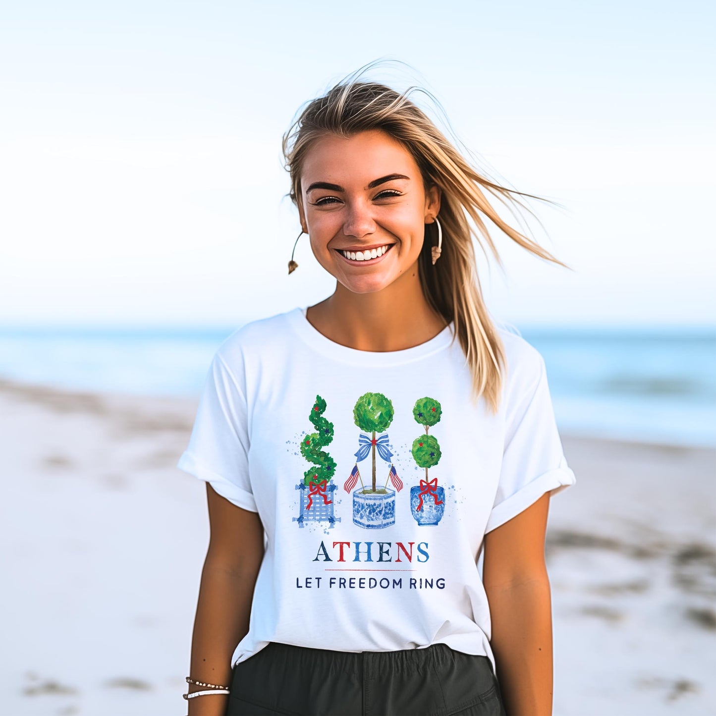 Bella Canvas T-Shirt White-L+L Freedom Topiary -2