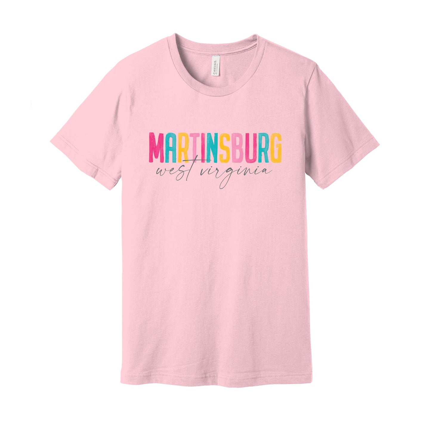 Bella Canvas T-Shirt Pink-Watercolor City Bright Sorbet -0