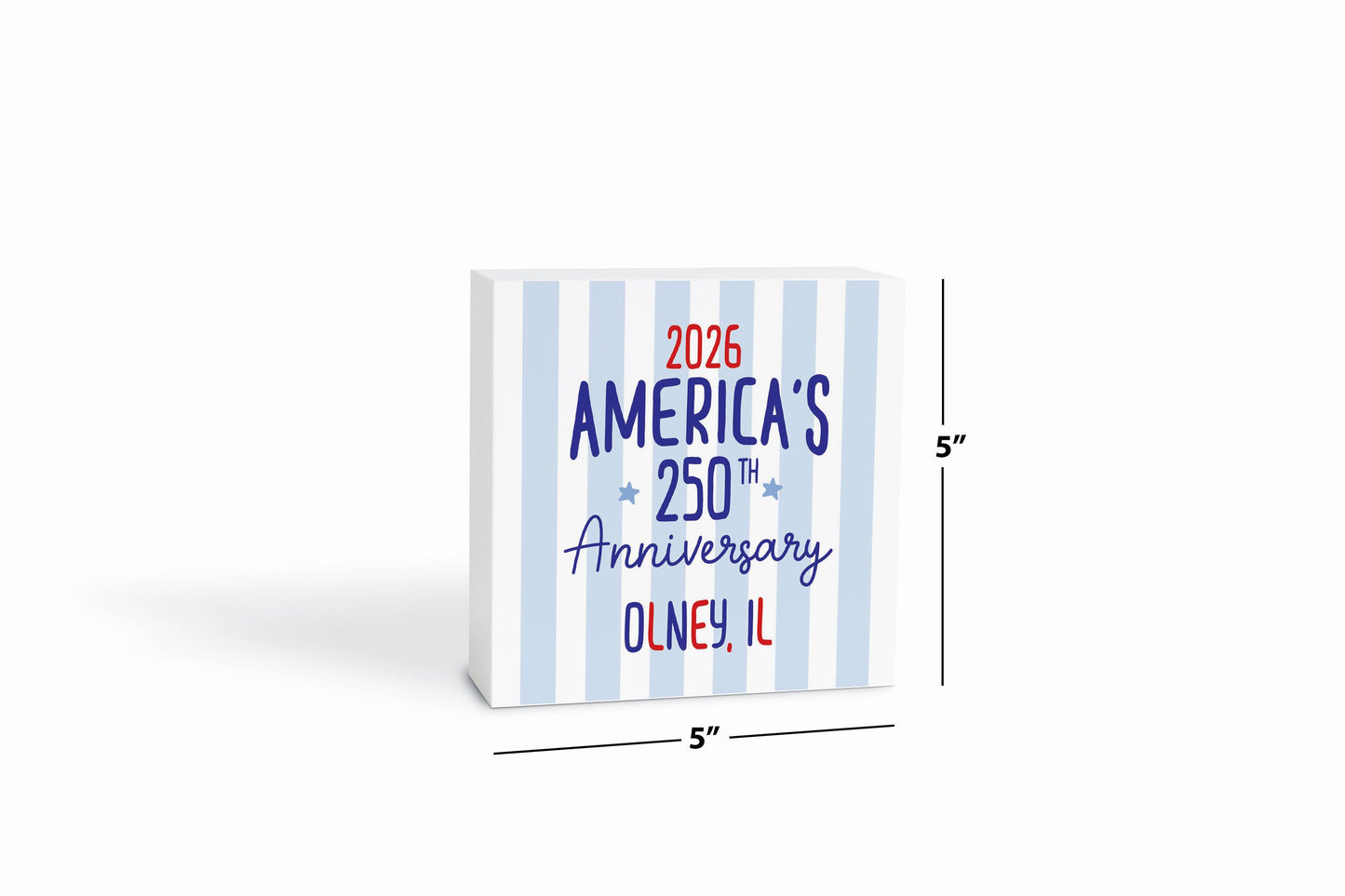 5x5 Wood Block-4th of July Olney Illinois -6