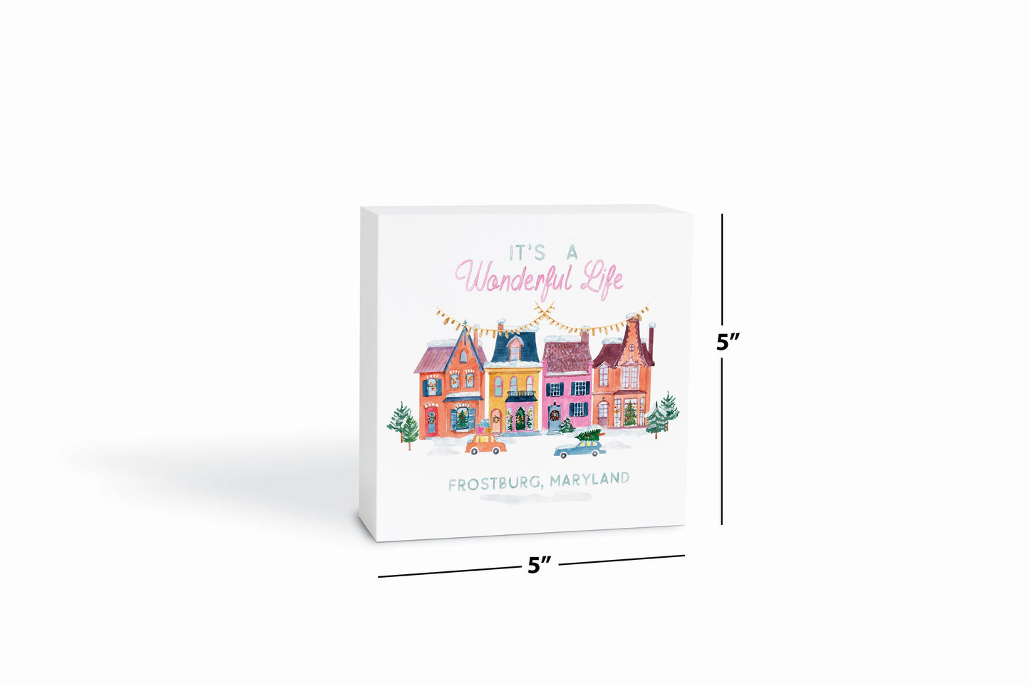 5x5 Wood Block-It's A Wonderful Life