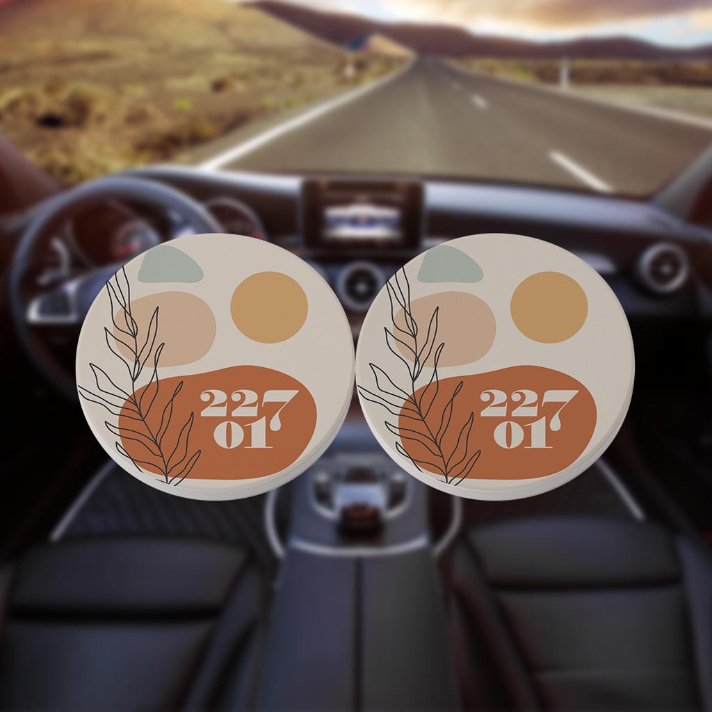 Vintage Groove Zip Virginia | Absorbent Car Coasters | Set of 2 | Min 4