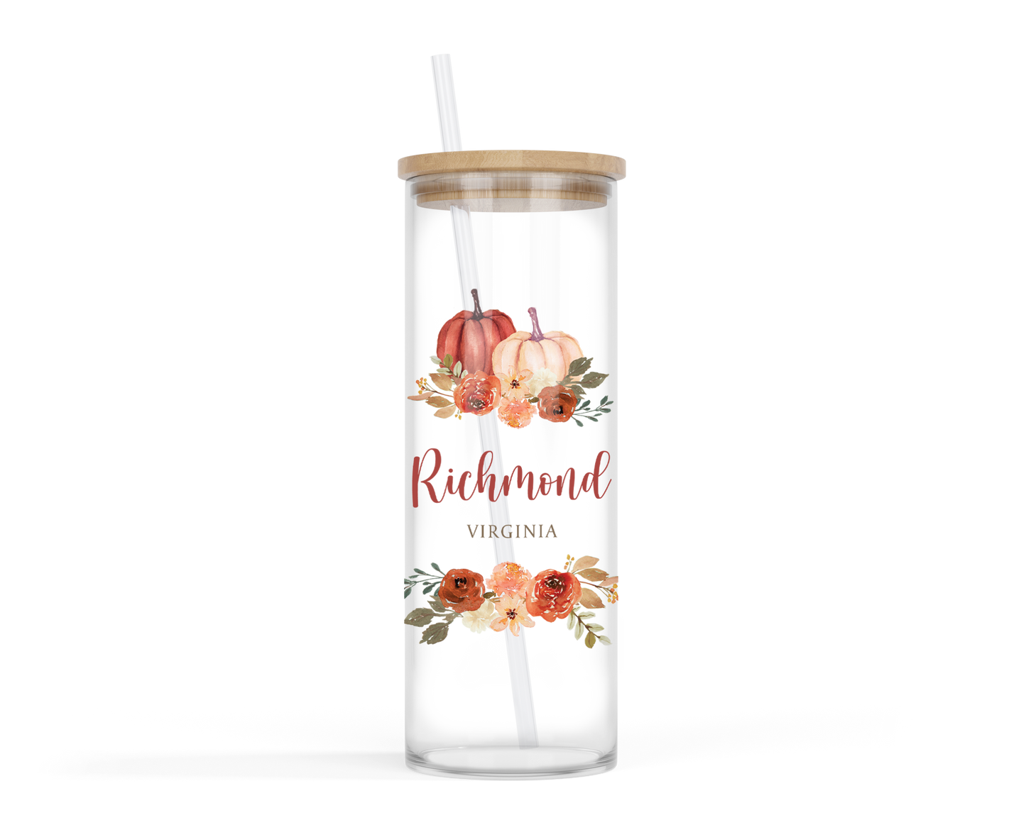 Fall, Harvest, Pumpkins, Cold Brew Glass, Custom Gift, Local