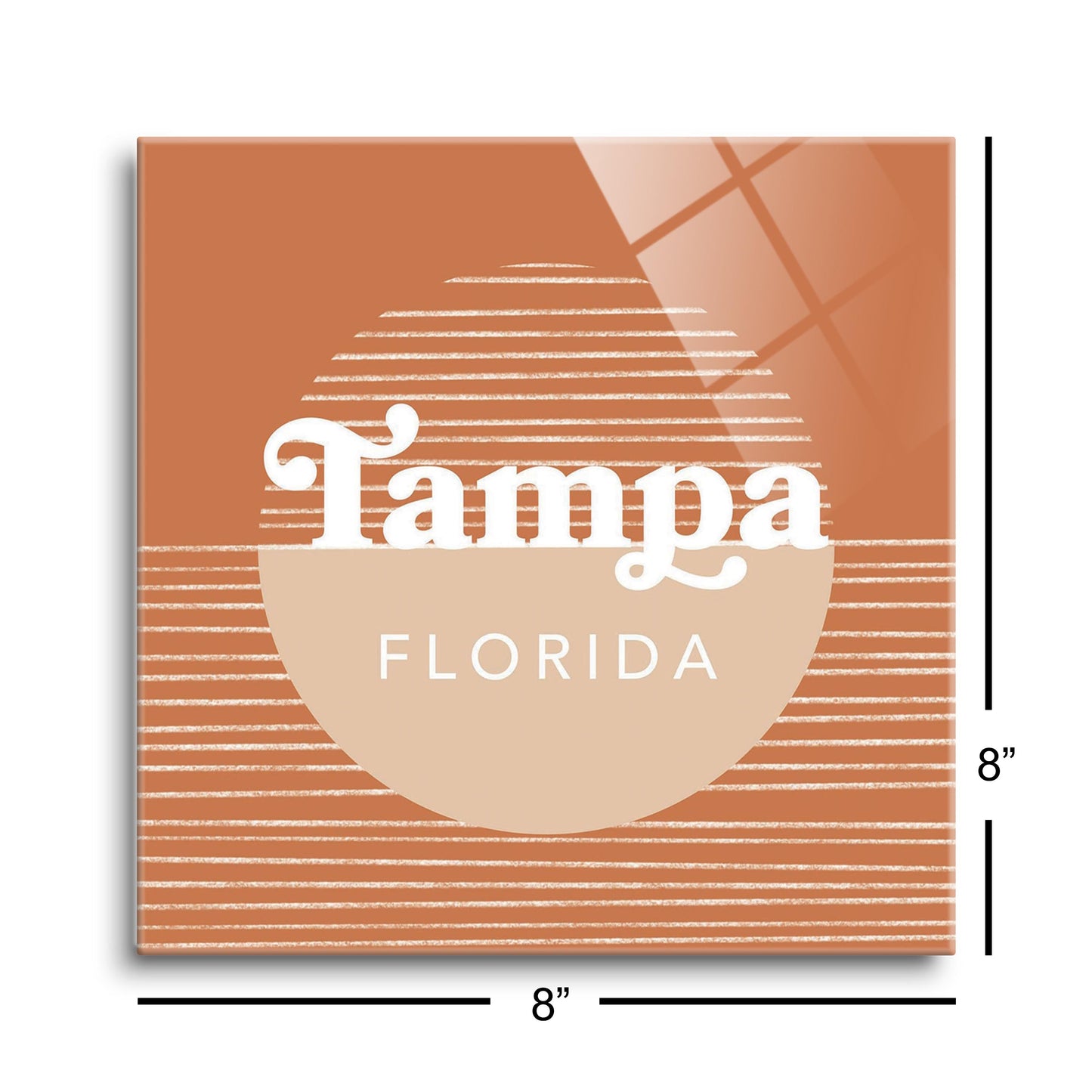Vintage Groove Half Circle Lines Florida Tampa | Hi-Def Glass Art | Eaches | Min 2
