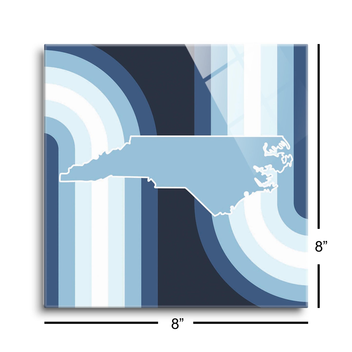 Blue Shades North Carolina State Retro Thick Lines | Hi-Def Glass Art | Eaches | Min 2