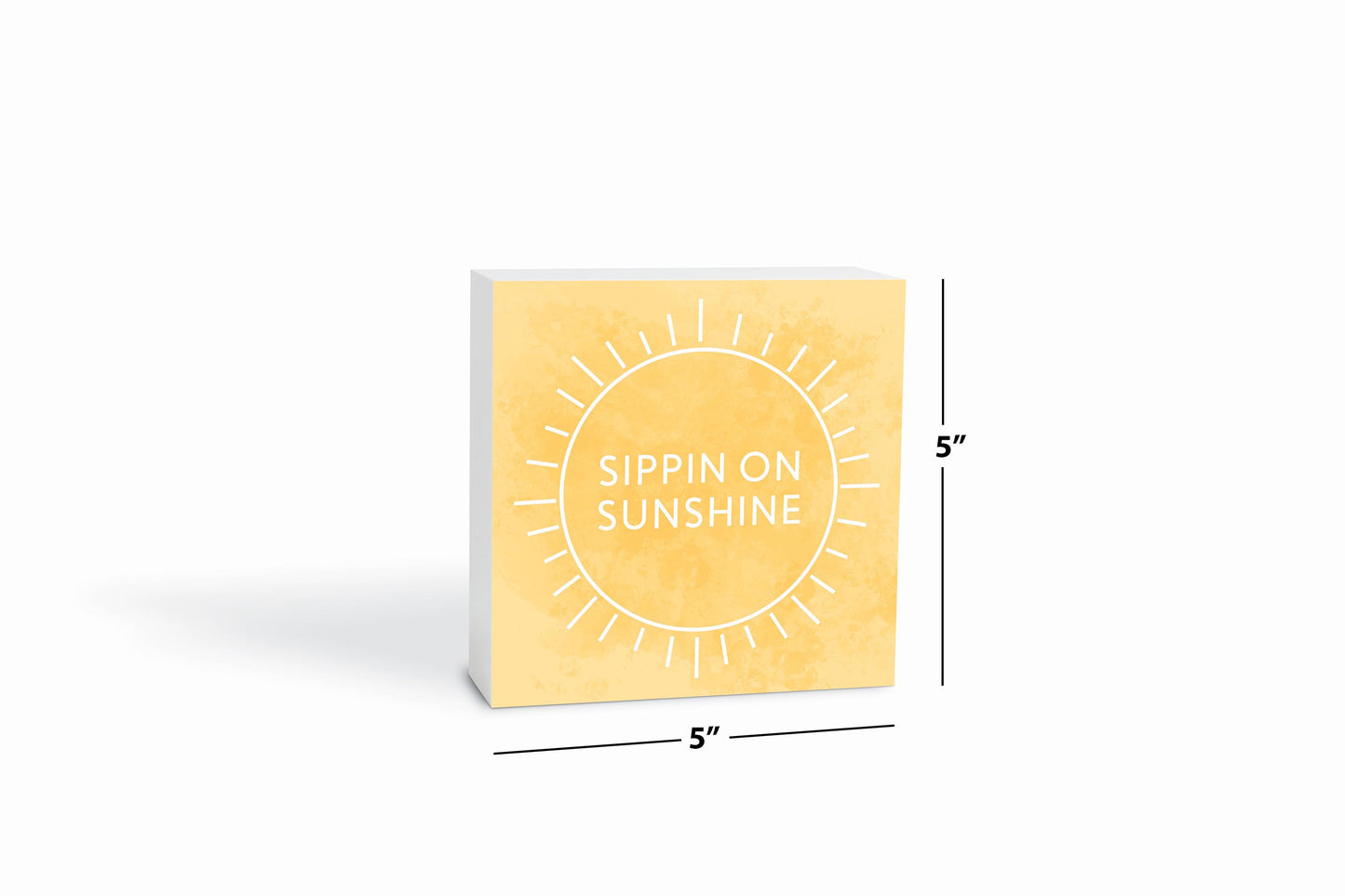 Sippin On Sunshine Yellow | Wood Block | Eaches | Min 4