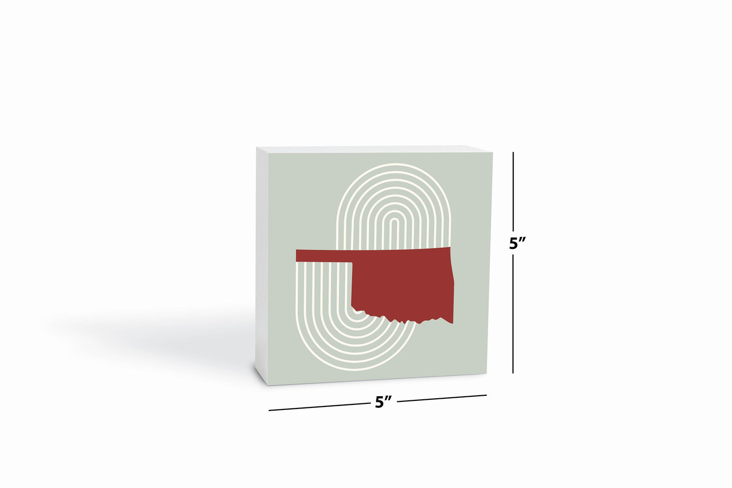 Modern Minimalist Oklahoma Retro State Shape | Wood Block | Eaches | Min 4