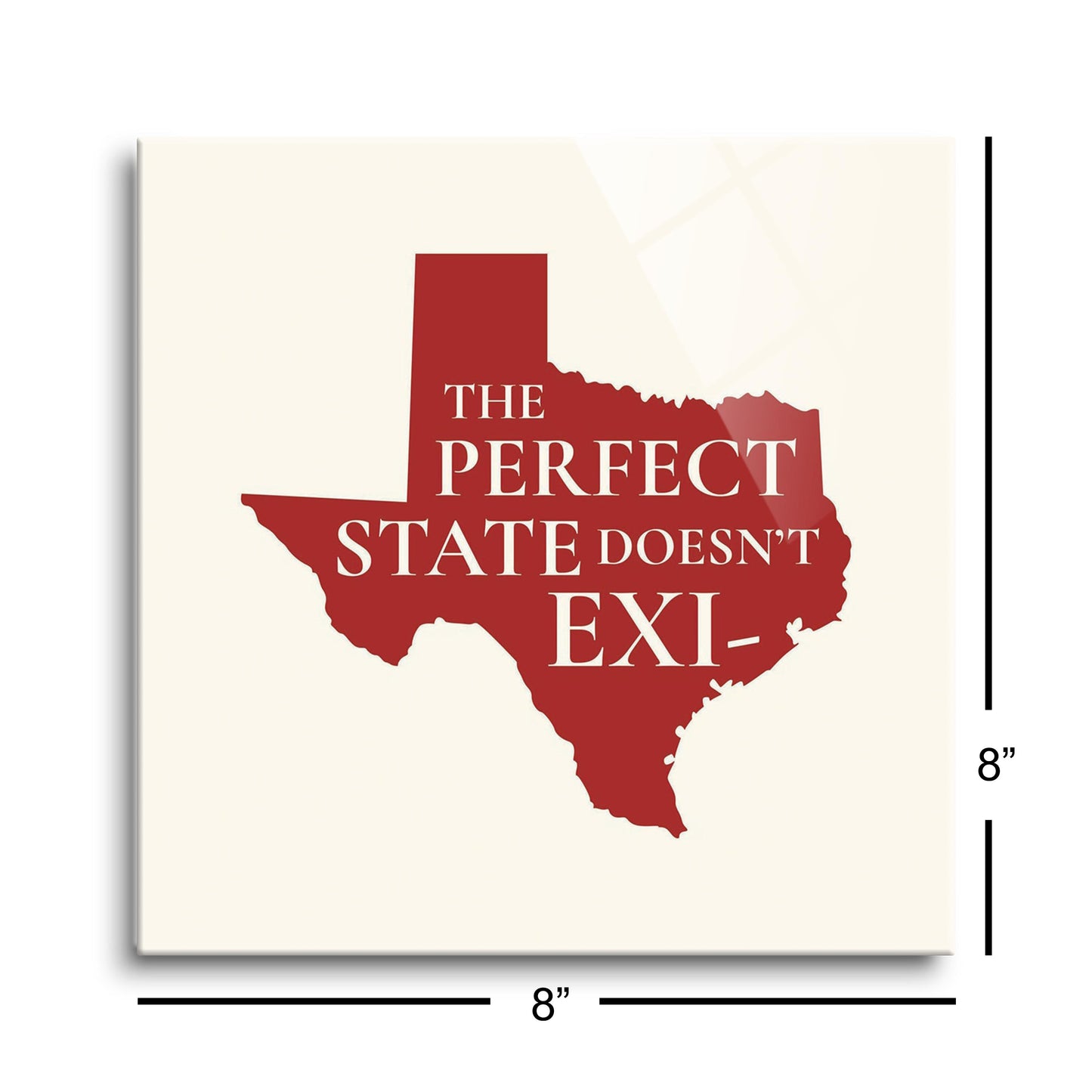 Modern Minimalist Texas Colors Perfect State | Hi-Def Glass Art | Eaches | Min 2