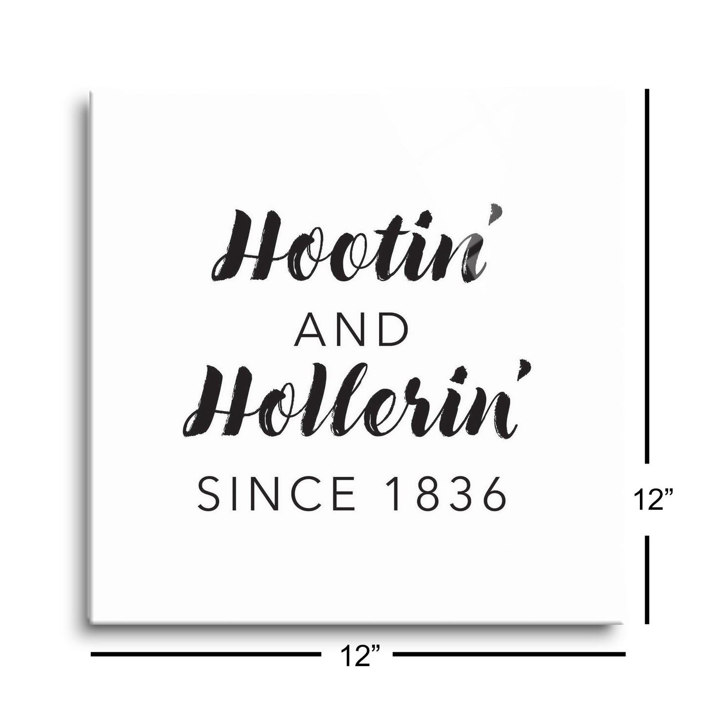 B&W Minimalist Arkansas Hootin Hollerin | Hi-Def Glass Art | Eaches | Min 1