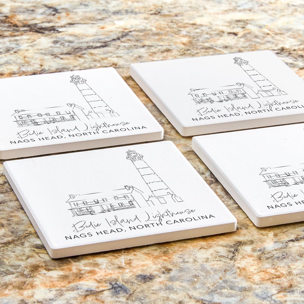 Bodie Island Lighthouse | Absorbent Coasters | Set of 4 | Min 2