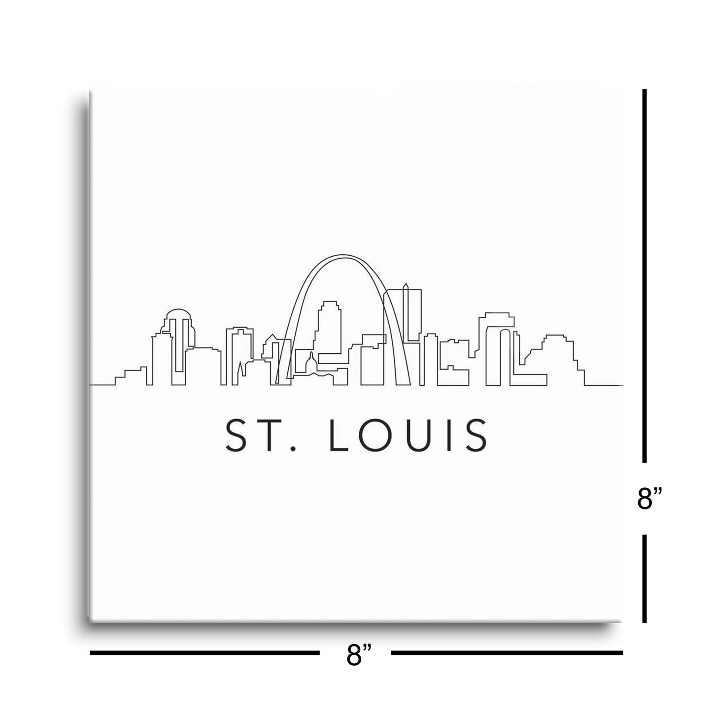 Minimalist B&W Missouri St Louis Skyline | Hi-Def Glass Art | Eaches | Min 2