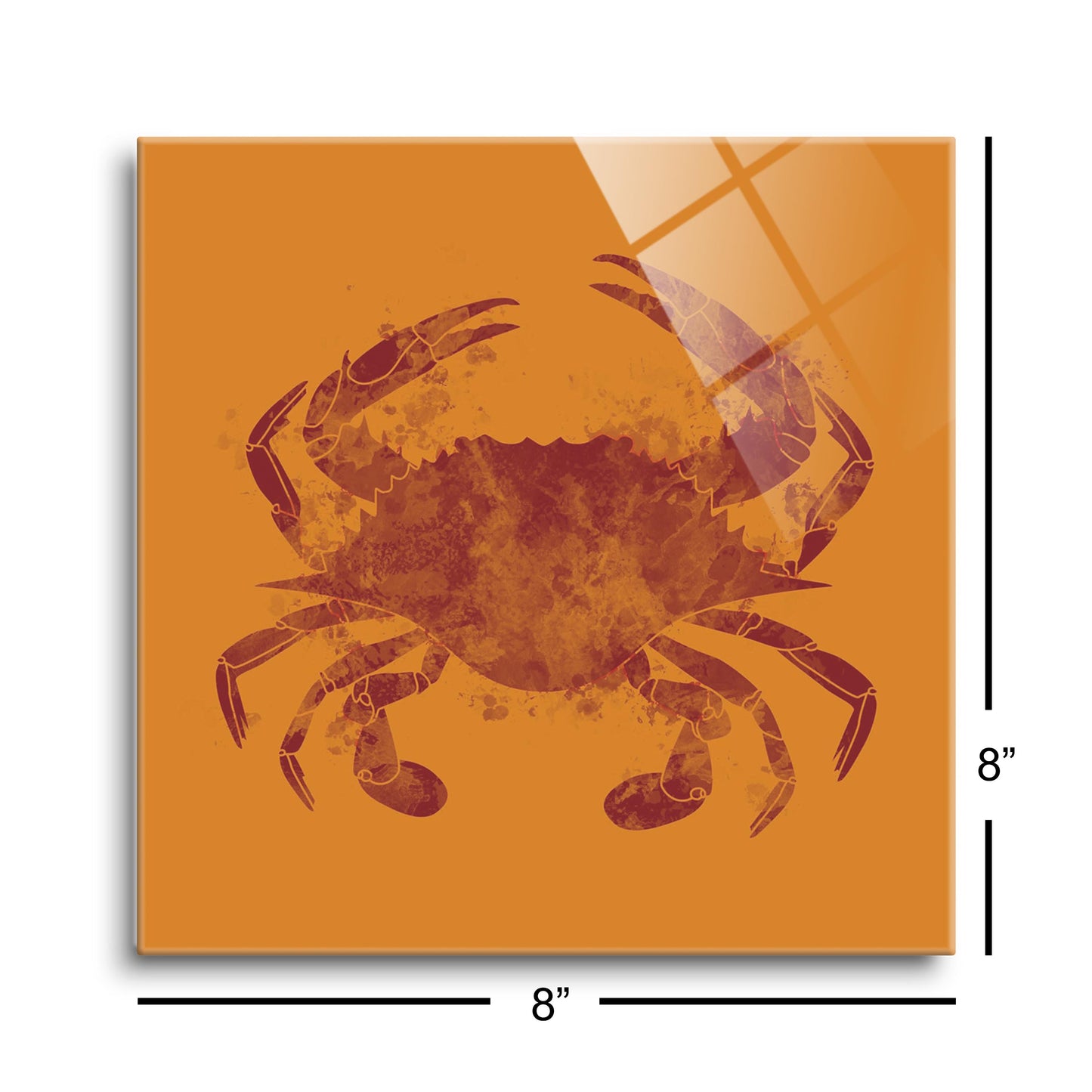 Louisiana Colorful Water Color Blue Crab | Hi-Def Glass Art | Eaches | Min 2