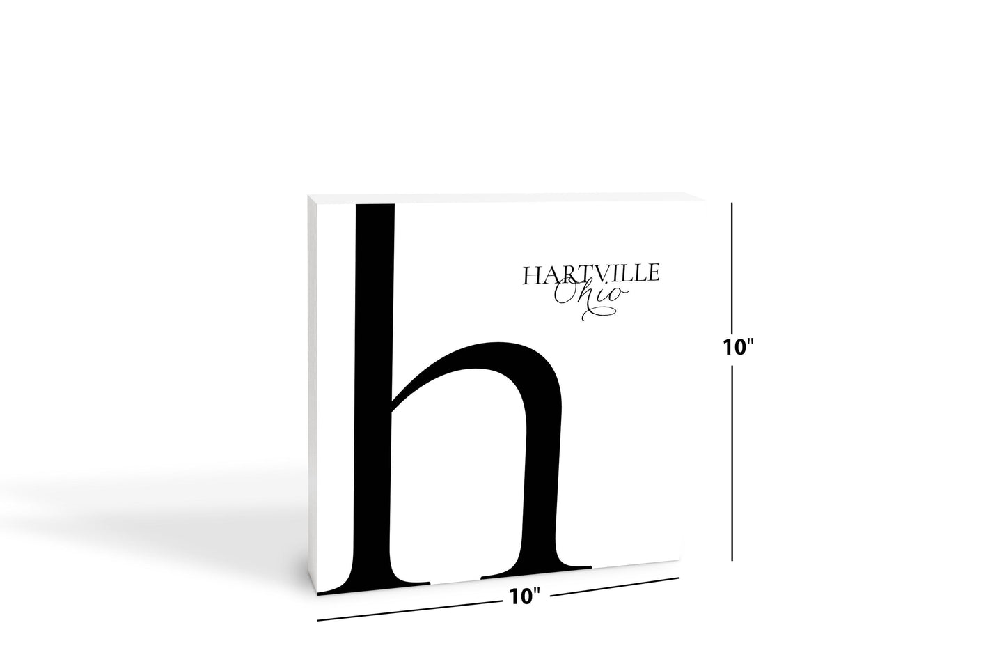 Hartville Oh Minimal Monogram | Wood Block | Eaches | Min 2