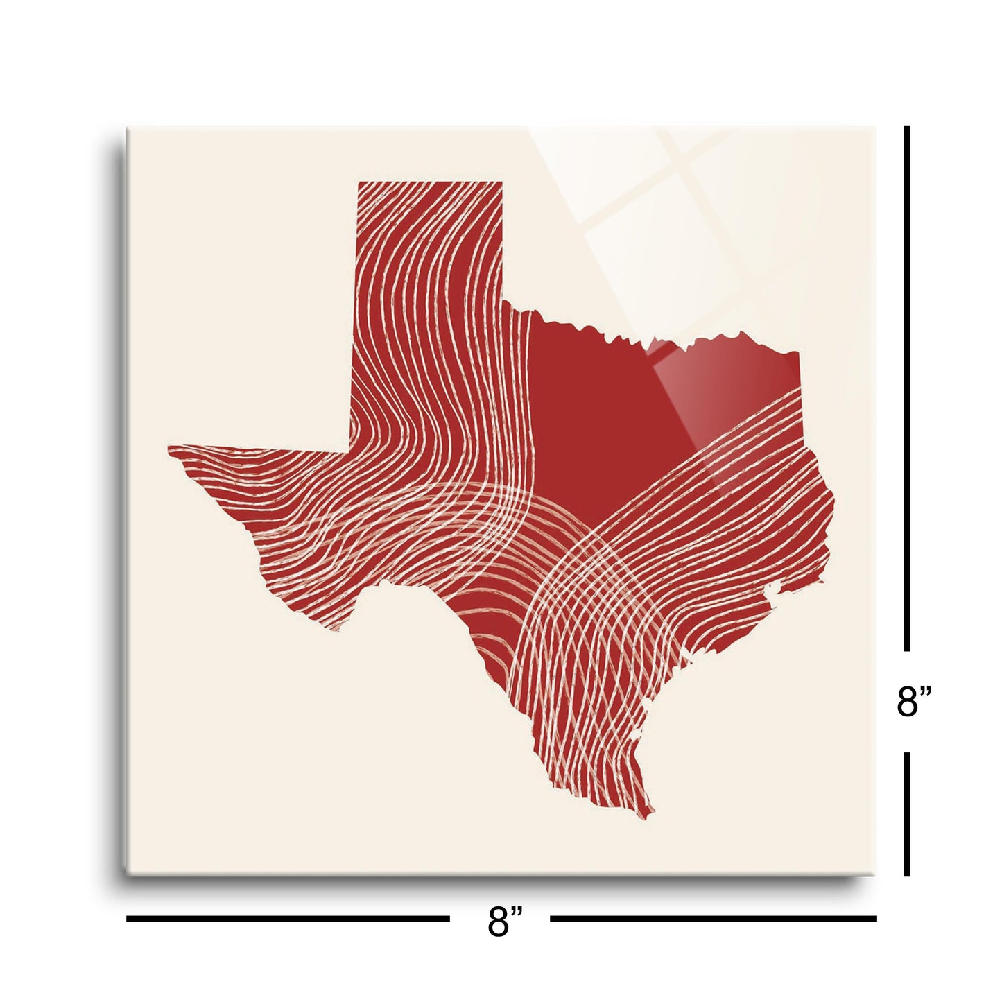 Modern Minimalist Texas Fluid Line State Shape | Hi-Def Glass Art | Eaches | Min 2