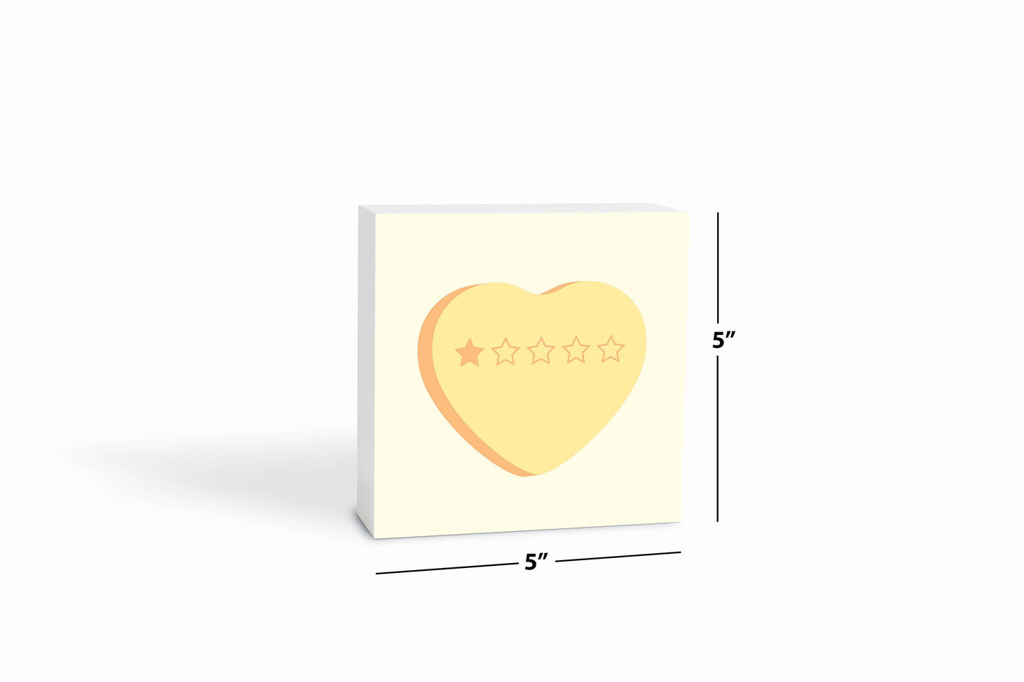 Funny Message Hearts 1 Star | Wood Block | Eaches | Min 4