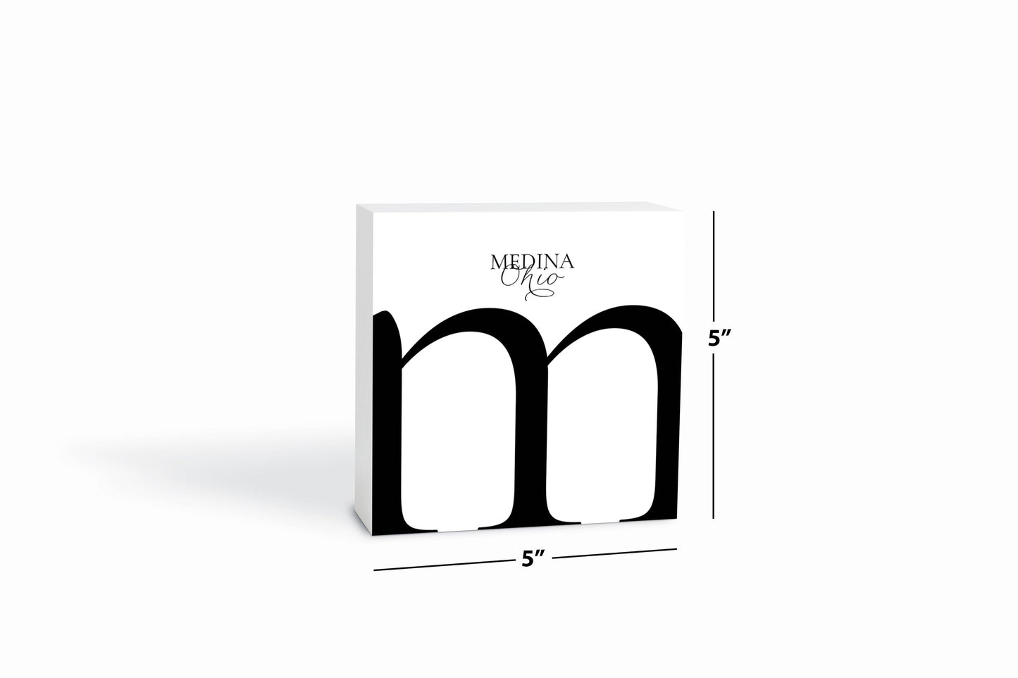 Medina Oh Minimal Monogram | Wood Block | Eaches | Min 4