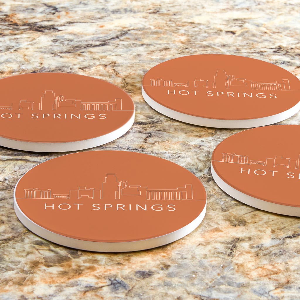 Modern Minimalist Arkansas Hot Springs | Absorbent Coasters | Set of 4 | Min 2