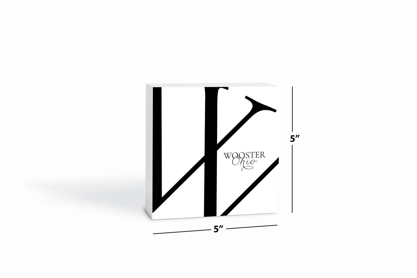 Wooster Oh Minimal Monogram | Wood Block | Eaches | Min 4