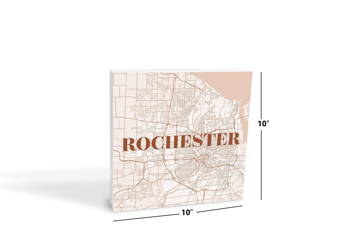 Modern Minimalist New York Rochester Map | Wood Block | Eaches | Min 2