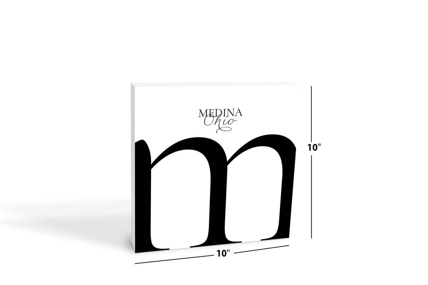 Medina Oh Minimal Monogram | Wood Block | Eaches | Min 2
