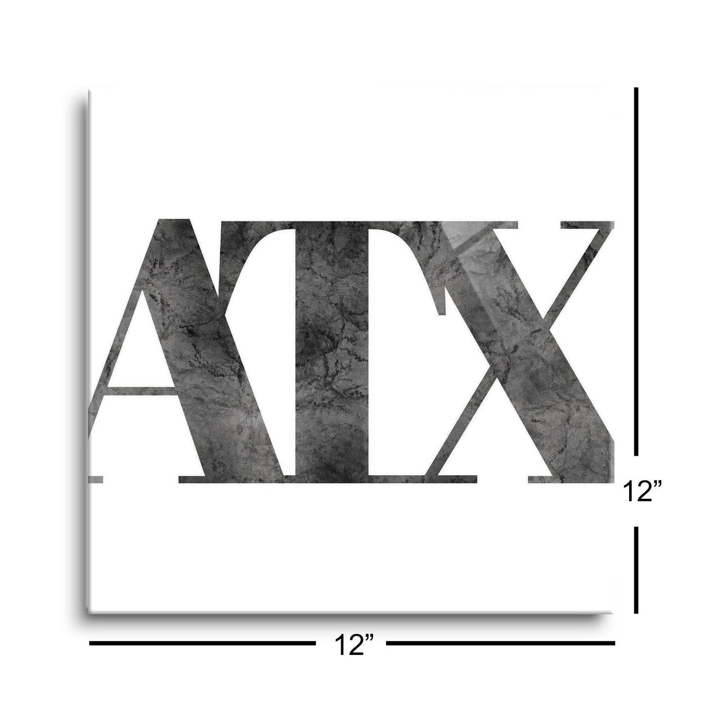 Minimalistic B&W Texas Austin White Initials | Hi-Def Glass Art | Eaches | Min 1