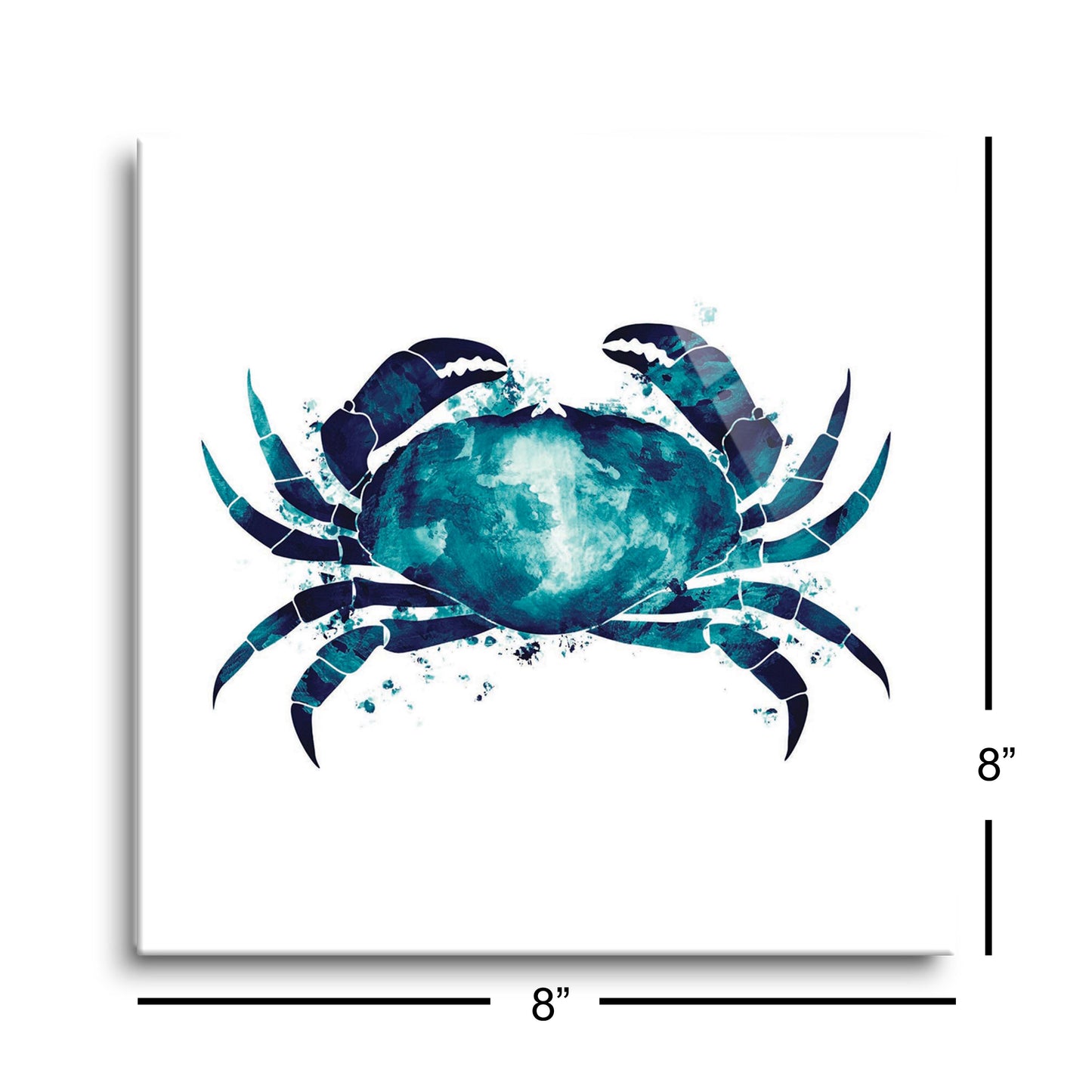 New England Water Color Crab | Hi-Def Glass Art | Eaches | Min 2